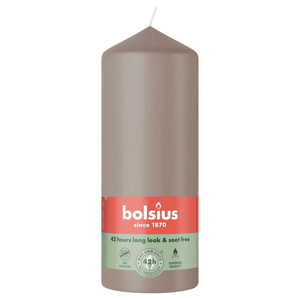 Bolsius Stumpenkerzenlicht Taupe ø58x150 mm 42 Stunden (6 Stück)