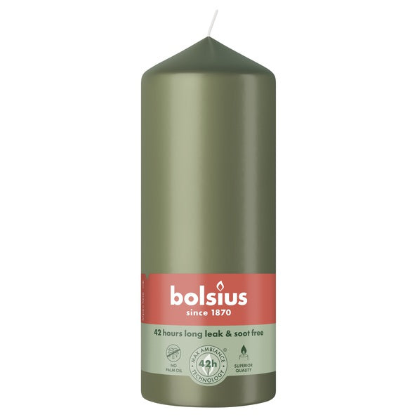 Bolsius Stumpenkerze frische Olive ø58x150 mm 42 Stunden (6 Stück)