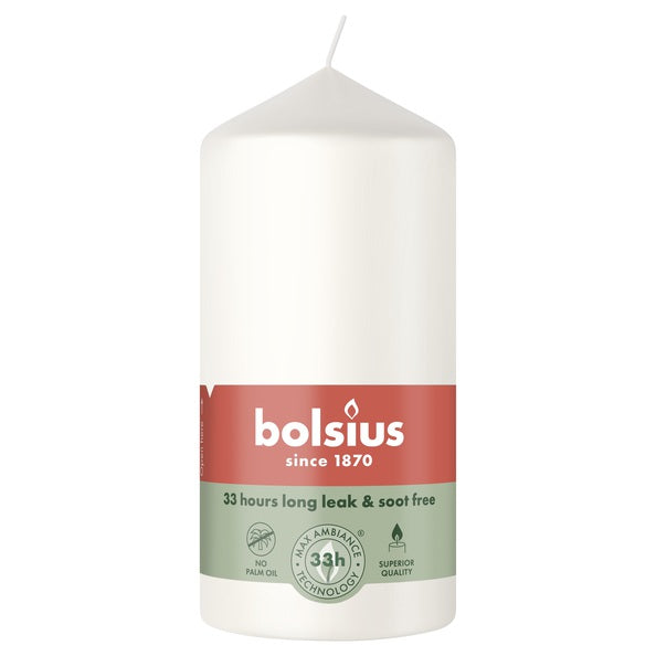 Bolsius Stumpenkerze Wolkenweiß ø58x120 mm 33 Stunden (6 Stück)