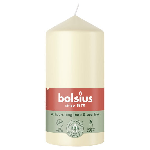 Bolsius Blockkerze Soft Pearl ø58x120 mm 33 Stunden (6 Stück)