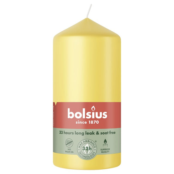 Bolsius Stumpenkerze Sonnengelb ø58x120 mm 33 Stunden (6 Stück)