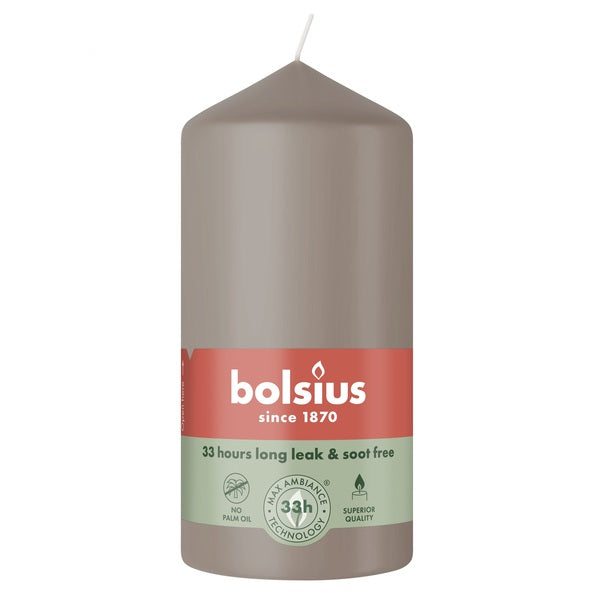 Bolsius Stumpenkerzenlicht Taupe ø58x120 mm 33 Stunden (6 Stück)