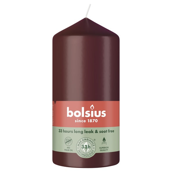 Bolsius Stumpenkerze Samtrot ø58x120 mm 33 Stunden (6 Stück)