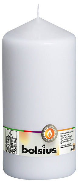 Bolsius Stumpenkerze weiß ø98x200 mm 120 Stunden (8 Stück)