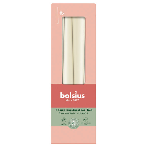 Bolsius Gothic-Kerzen Soft Pearl ø24x245 mm 7 Stunden (8x 4 Stück)