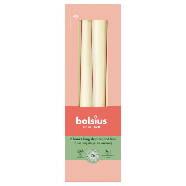Bolsius Gothic-Kerzen Soft Pearl ø24x245 mm 7 Stunden (8x 4 Stück)