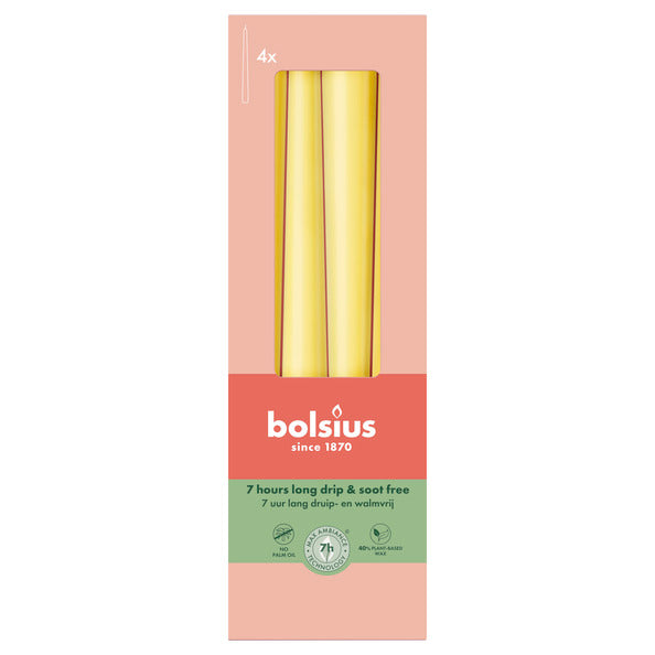Bolsius Gothic-Kerzen Sonnengelb ø24x245 mm 7 Stunden (8x 4 Stück)