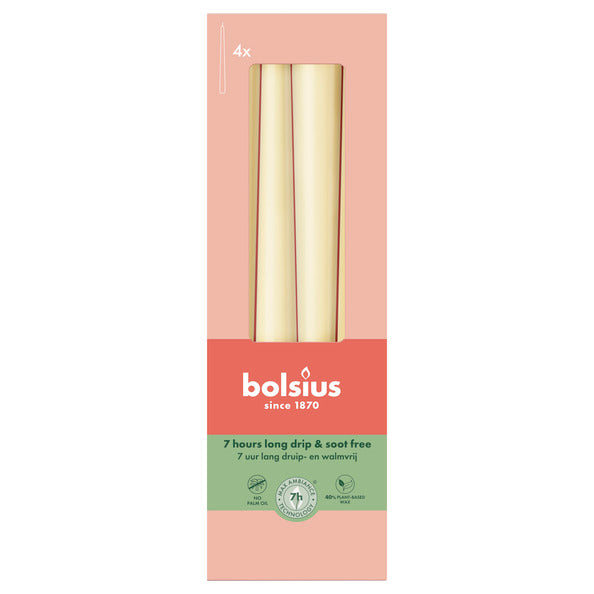 Bolsius Gothic Kerzen Haferbeige ø24x245 mm 7 Stunden (8x 4 Stück)