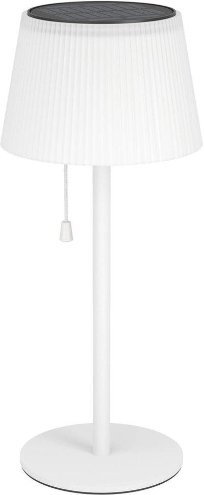 Eglo Scordiano Tischleuchte – wiederaufladbar (bis zu 22 Stunden Licht) – Solar – 38 cm – weiß – kabellos – drinnen und draußen – Zugschalter