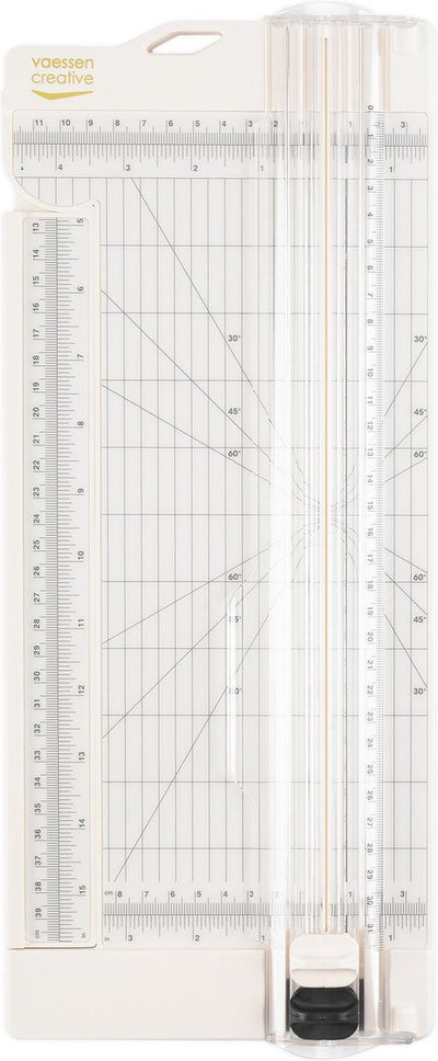 Vaessen creative • Papierschneider mit Ritzfunktion, 12 x 30,5 cm, gebrochenes Weiß