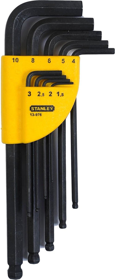 Stanley 1-13 Serie – Inbusschlüsselsatz – 9 Stück – 1,5–10 mm – Kugelkopf