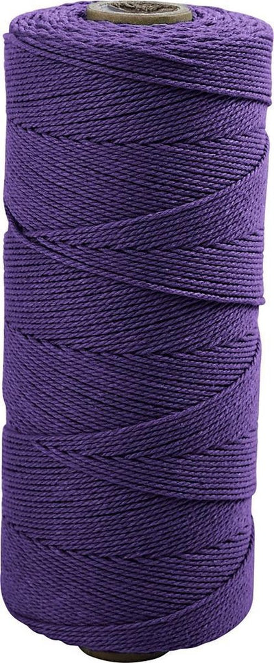 Kreativfirma Macramé Cord, L: 315 m, Dicke 1 mm, dünne Qualität 12 12, Violett, 220 g 1 Bol