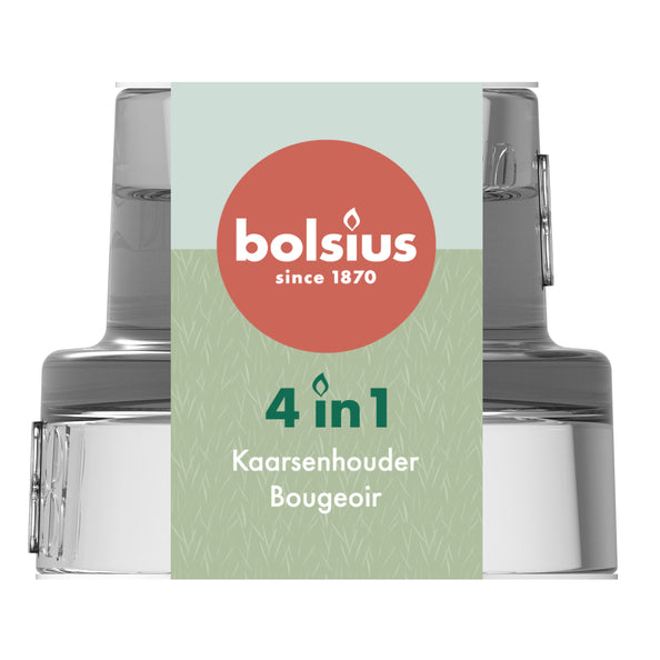 Bolsius 4 in 1 Glaskerzenhalter rund ø58x40 mm (3 Stück)