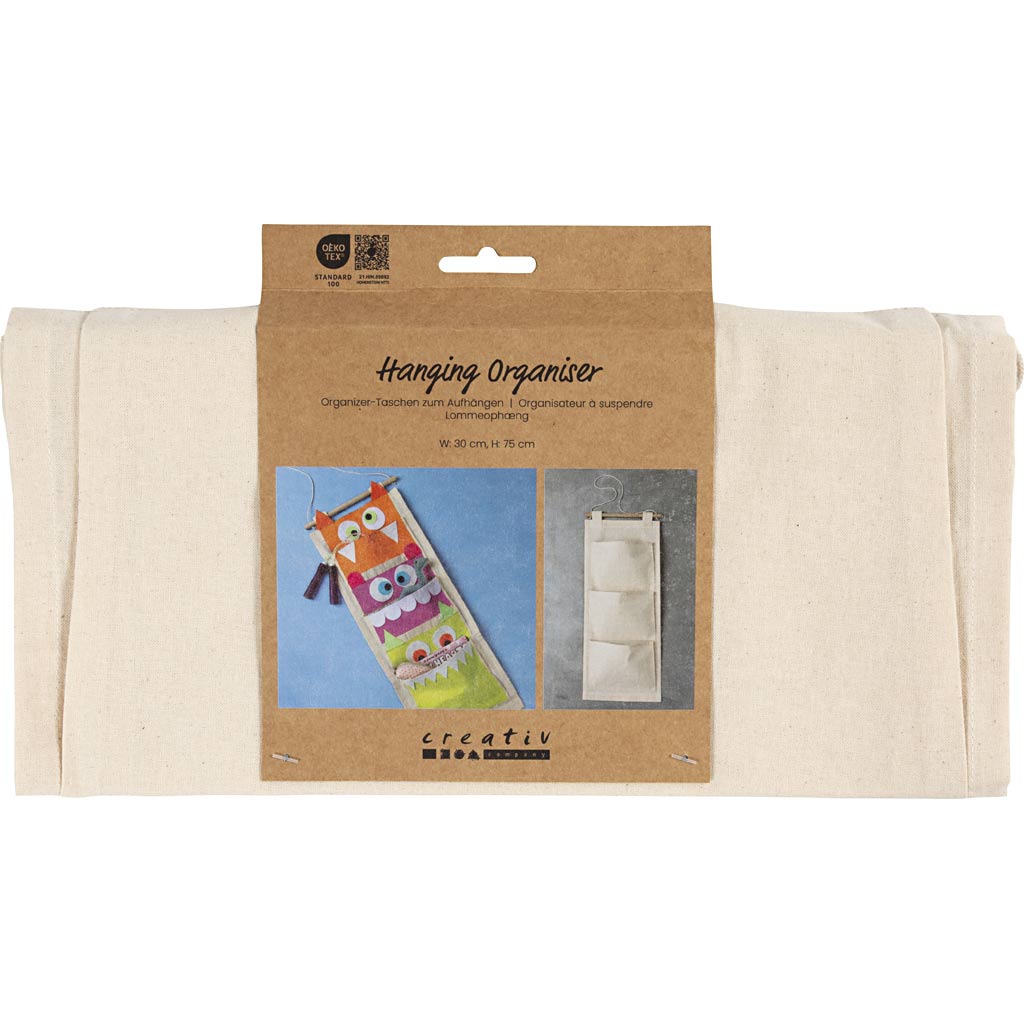 Creativ Company Hängeorganizer, H: 75 cm, B: 30 cm, 145 g, Hellnatur, 1 Stück