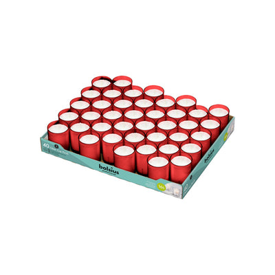 Bolsius Profi Clear Cup Plus rot 16 Brennstunden (40 Stück)