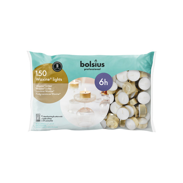 Bolsius Profi-Teelichter weiß 6 Brennstunden (150 Stück)