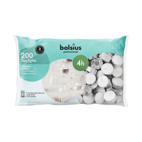 Bolsius Profi-Teelichter 4 Stunden (200 Stück)