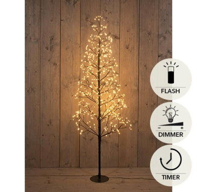 Anna's Collection beleuchteter Weihnachtsbaum 720LED klassisch warm H150cm mit Blitzfunktion, Dimmer und Timer IP44