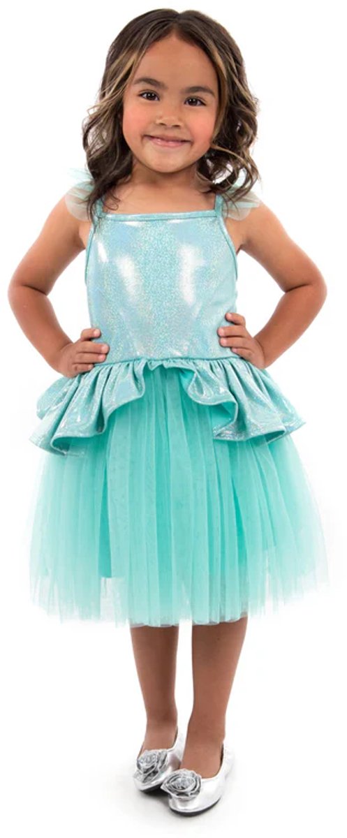 Kleine Abenteuer – blaugrünes Tutu-Kleid – Größe L (110-122)