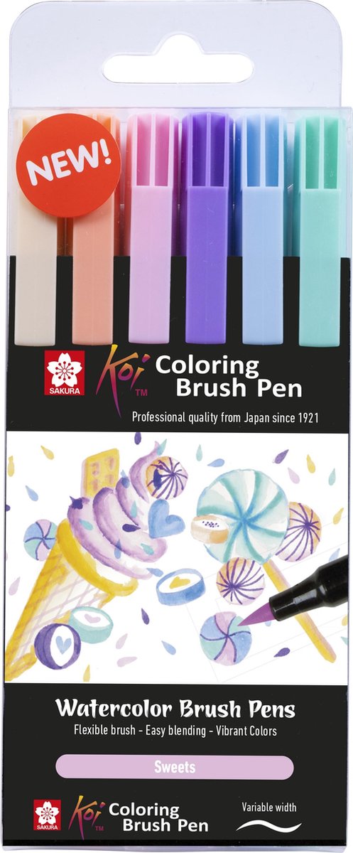 Sakura Koi Malvorlagen Pinsel Stift Set Süßigkeiten, 6 Farben