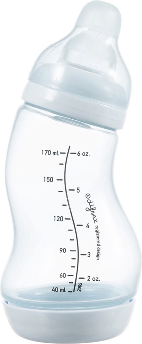 Difrax Babyflasche Natural – 170 ml – Hellblau – 1 Stück – S-Flasche – Anti-Kolik