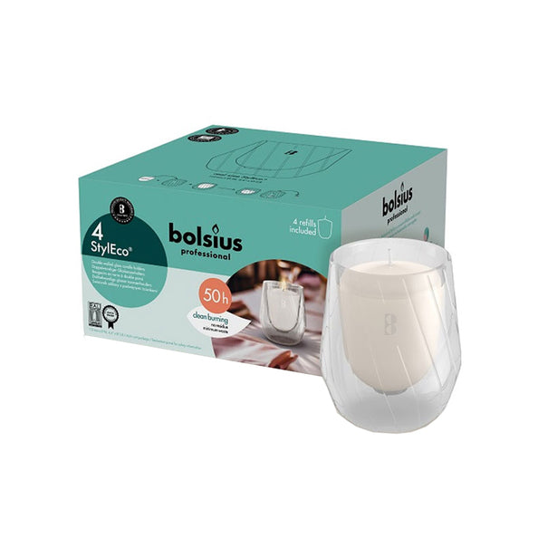 Bolsius styleco Halter transparent ø96x111 mm (2x 4 Stück)