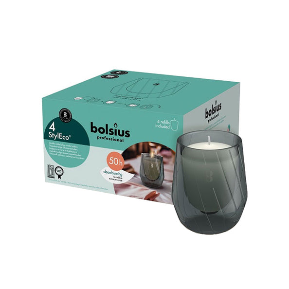 Bolsius Styleco Halter grau ø96x111 mm (4 Stück)