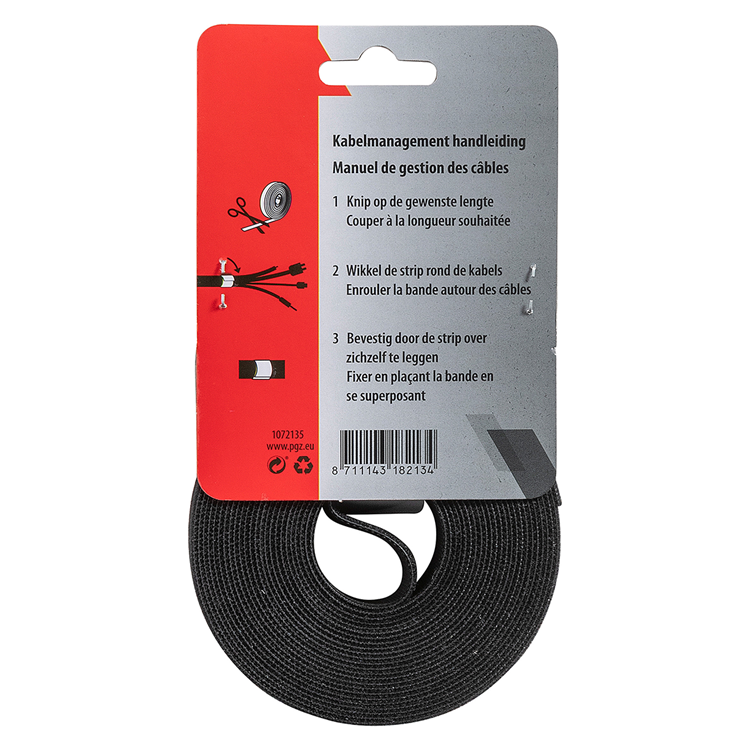 Mack 1072135 - Klettband schwarz 25mm 5m | 5 Stück