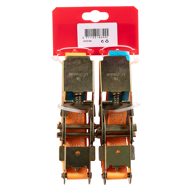 Mack 1072106 - 2 Spanngurte PE, Ratschenspanner 25mm-5m max 500kg | 5 Stück