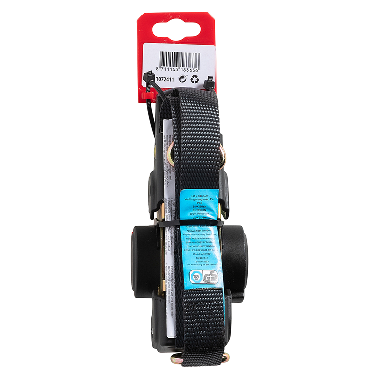 Mack 1072411 – automatisch einziehbarer Spanngurt 25 mm – 3,5 m | 3 Stück