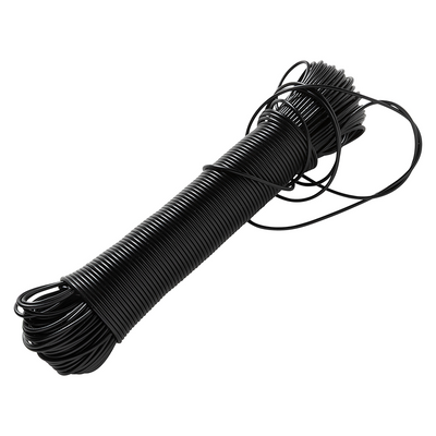 Mack 1073341 – Wäscheleinendraht PP, schwarze Litze 3 mm, 60 m mit Stahldrahtkern | 5 Stück