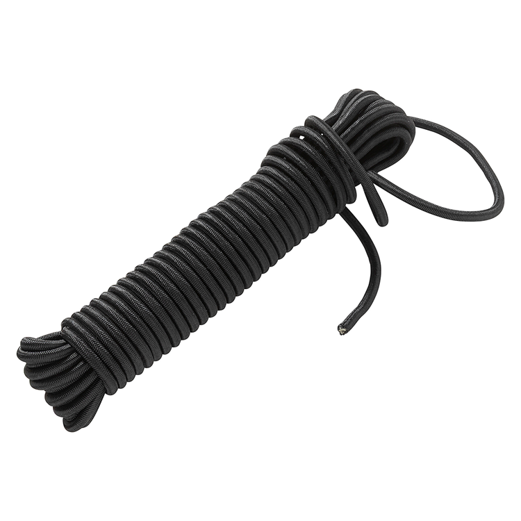 Mack 1072119 - elastisches Seil, schwarze Litze, 6 mm, 10 m | 5 Stück