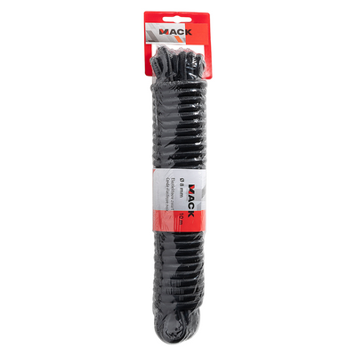Mack 1072120 - elastisches Seil, schwarze Litze, 8 mm, 10 m | 5 Stück