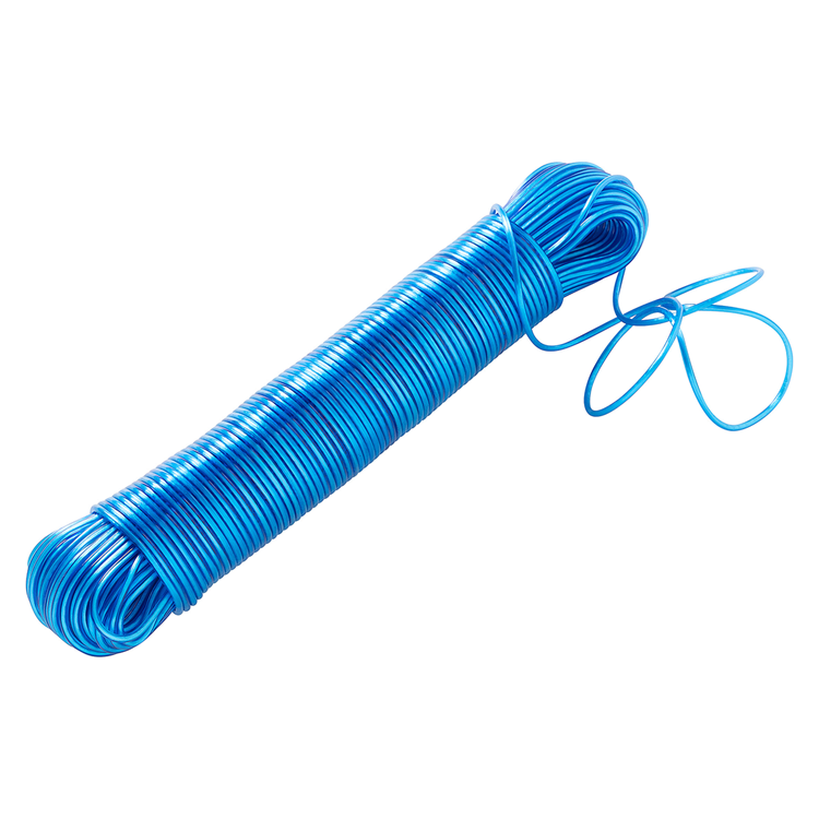 Mack 1072123 – Wäscheleinendraht PP, blaue Litze, 3 mm, 60 m | 5 Stück