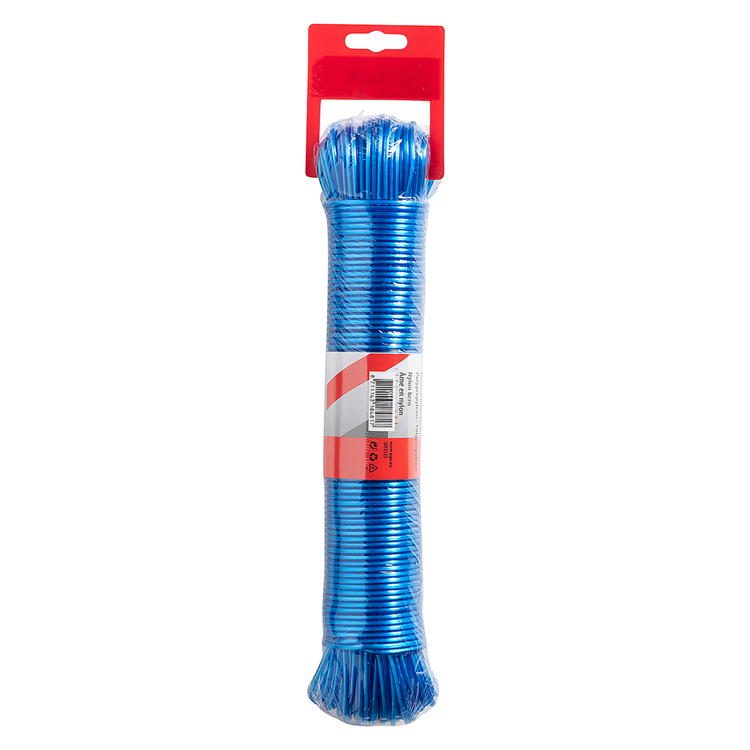 Mack 1072123 – Wäscheleinendraht PP, blaue Litze, 3 mm, 60 m | 5 Stück