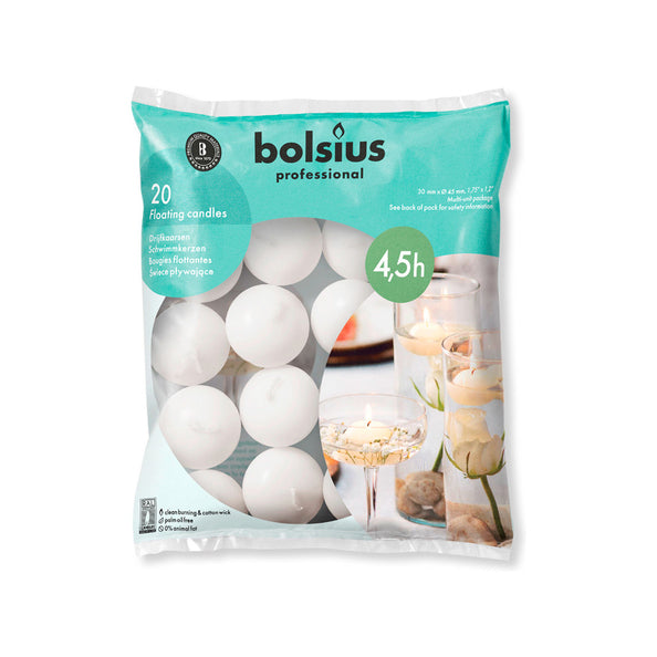 Bolsius prof Schwimmkerzen weiß (20 Stück)