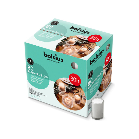 Bolsius professionelle Relight-Nachfüllung grau ø52x64 mm 30 Stunden (80 Stück)