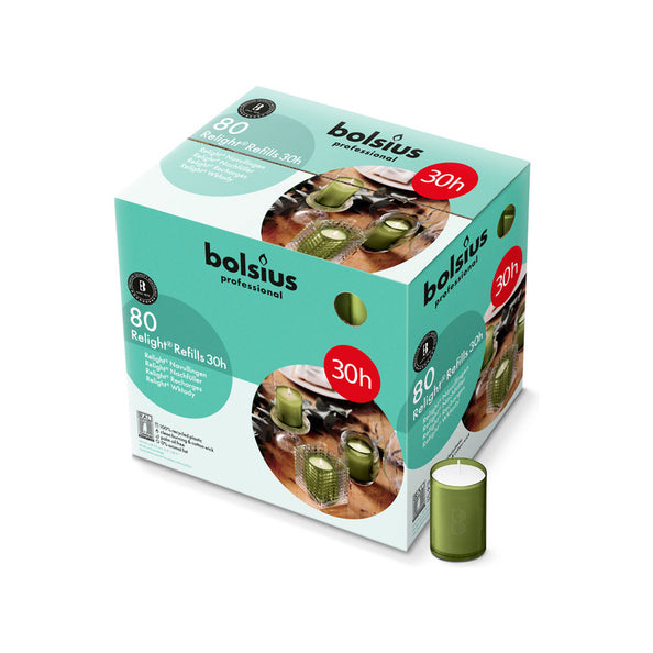 Bolsius Profi-Relight-Nachfüllung olivgrün ø52x64 mm 30 Stunden (80 Stück)