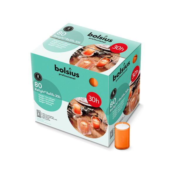 Bolsius professionelle Relight-Nachfüllung orange ø52x64 mm 30 Stunden (80 Stück)