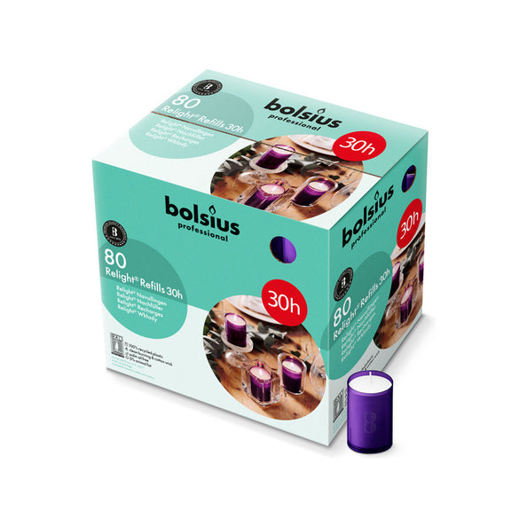 Bolsius professionelle Relight-Nachfüllung lila ø52x64 mm 30 Stunden (80 Stück)