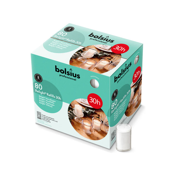 Bolsius professionelle Relight-Nachfüllung transparent ø52x64 mm 30 Stunden (80 Stück)