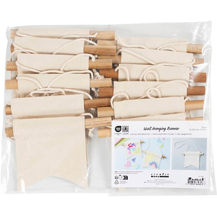 Creativ Company kleines Wandbanner, Schwalbenschwanzform, H: 12 cm, B: 10,5 cm, 300 g, hell natur, 12 Stück 1 Box
