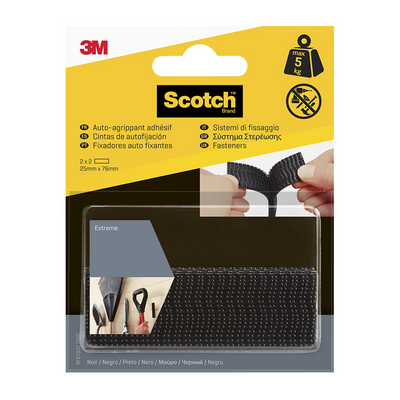 3m 1075817 - Scotch extr. Befestigungselemente 25x75mm2Sets Packung schwarz | 6 Stück