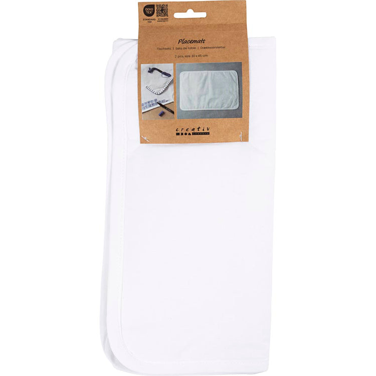 Creativ Company Tischsets, Größe 30x45 cm, 145 g, weiß, 2 Stück 1 Box