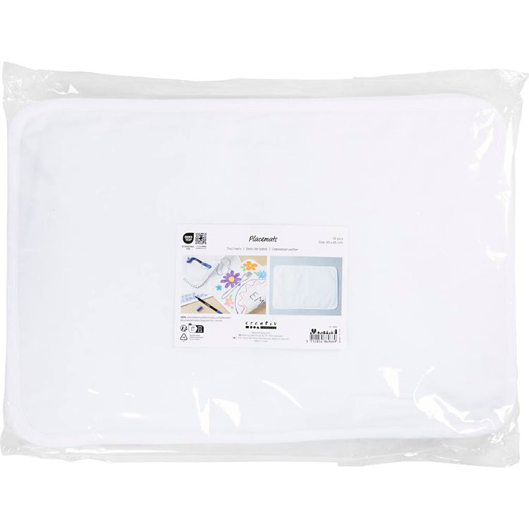 Creativ Company Tischsets, Größe 30x45 cm, 145 g, weiß, 10 Stück 1 Box