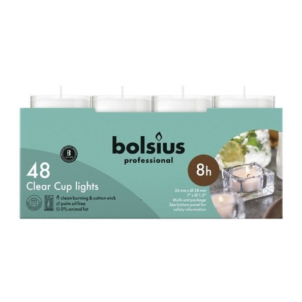 Bolsius Klarbecher 8 Std. transparent (6x 48 Stück)