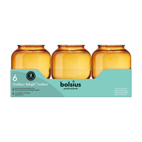Bolsius Relighthalter Kugel Bernstein ø92x105 mm (6 Stück)