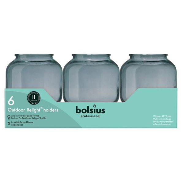 Bolsius Relight-Halter Kugel grau