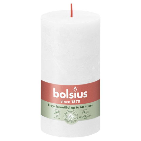 Bolsius Rustikkerze 190 68 Wolkenweiß (4 Stück)