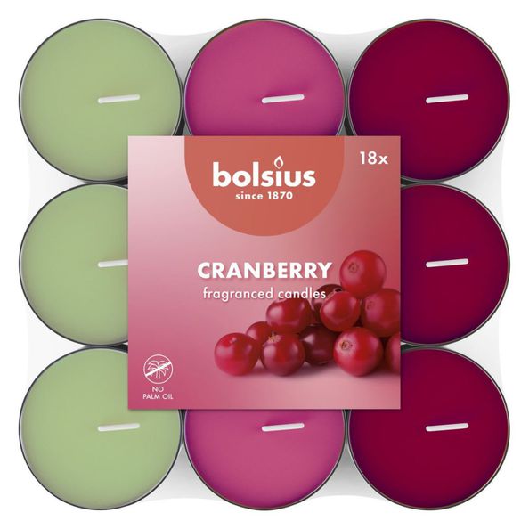 Bolsius Duftlichter Cranberry (8x 18 Stück)